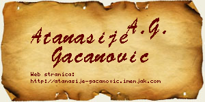 Atanasije Gačanović vizit kartica